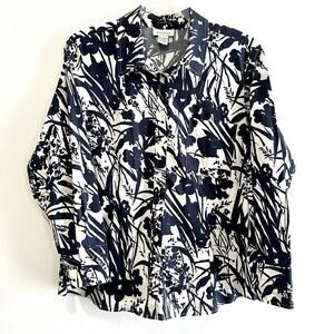 Avenue Women's Floral Tunic Size 18/20 Comfy Stretch Classic Coastal Timeless